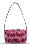 THE TAN CLAN_Pink Bead Orchid Embroidered Clutch Bag _Online_at_Aza_Fashions