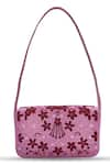 Buy_THE TAN CLAN_Pink Bead Orchid Embroidered Clutch Bag _Online_at_Aza_Fashions