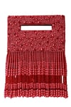 Buy_THE TAN CLAN_Red Bead Ruby Embellished Flap Over Clutch Bag _Online_at_Aza_Fashions