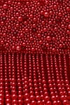 THE TAN CLAN_Red Bead Ruby Embellished Flap Over Clutch Bag _at_Aza_Fashions