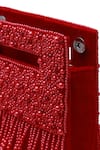 Buy_THE TAN CLAN_Red Bead Ruby Embellished Flap Over Clutch Bag 