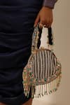 Buy_THE TAN CLAN_Black Pearl Sona And Tasseled Batua Bag 