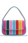 Shop_THE TAN CLAN_Multi Color Bead Striped Baguette Bag _at_Aza_Fashions