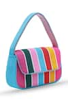 THE TAN CLAN_Multi Color Bead Striped Baguette Bag _Online_at_Aza_Fashions