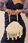 Buy_THE TAN CLAN_White Pearl Tara And Tasseled Bag _at_Aza_Fashions