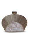 Buy_THE TAN CLAN_Gold Mother Of Pearl Tiara Clutch _Online_at_Aza_Fashions