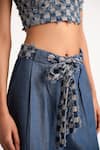 Buy_Elarra By Pratyancha_Blue Denim Sweetheart Berry Frinze Bustier With Pant _Online_at_Aza_Fashions