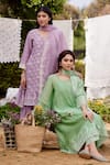 Shop_NAAZ BY NOOR_Purple Kurta Fine Cotton Chanderi Embroidery Thread Cutwork Set _Online_at_Aza_Fashions