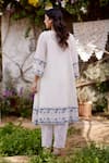 Shop_NAAZ BY NOOR_White Kurta And Dupatta Fine Cotton Chanderi Embroidery Daisy Fields Border Set _at_Aza_Fashions