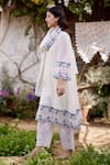 Buy_NAAZ BY NOOR_White Kurta And Dupatta Fine Cotton Chanderi Embroidery Daisy Fields Border Set _Online_at_Aza_Fashions