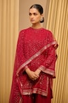 Buy_Tarun Tahiliani_Wine Drape Tulle Embroidered Mukaish Round Work Sharara Set _Online_at_Aza_Fashions