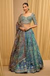 Tarun Tahiliani_Blue Lehenga And Blouse Kasab Satin Printed Crystal Work Embellished Set _Online_at_Aza_Fashions