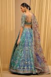 Tarun Tahiliani_Blue Lehenga And Blouse Kasab Satin Printed Crystal Work Embellished Set _at_Aza_Fashions