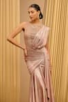 Buy_Tarun Tahiliani_Pink Concept Saree Foil Jersey Hand Embroidered Signature With Bodysuit _Online_at_Aza_Fashions