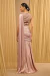 Shop_Tarun Tahiliani_Pink Concept Saree Foil Jersey Hand Embroidered Signature With Bodysuit _at_Aza_Fashions