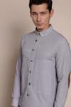 Buy_Lacquer Embassy_Grey Cotton Printed Stripe Astral Shirt 