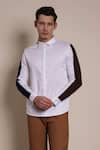 Buy_Lacquer Embassy_White Cotton Satin Plain Hartley Shirt _at_Aza_Fashions