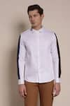 Lacquer Embassy_White Cotton Satin Plain Hartley Shirt _Online_at_Aza_Fashions