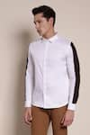 Shop_Lacquer Embassy_White Cotton Satin Plain Hartley Shirt _Online_at_Aza_Fashions