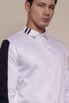 Lacquer Embassy_White Cotton Satin Plain Hartley Shirt _at_Aza_Fashions