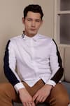 Buy_Lacquer Embassy_White Cotton Satin Plain Hartley Shirt 