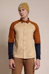 Shop_Lacquer Embassy_Multi Color Cotton Textured Embroidery Thread Merton Colorblock Shirt _Online_at_Aza_Fashions