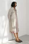 Buy_Payal Pratap_Beige Handloom Linen Plain Collared Neck Lecco Trench Jacket _Online_at_Aza_Fashions