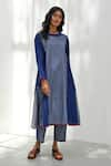 Buy_Payal Pratap_Blue Handloom Cotton Stripe Epirus Pant _Online_at_Aza_Fashions