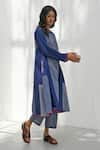 Shop_Payal Pratap_Blue Handloom Cotton Stripe Epirus Pant _Online_at_Aza_Fashions