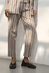 Buy_Payal Pratap_Beige Handloom Linen Stripe Chorio Pant _Online_at_Aza_Fashions