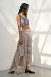 Buy_Payal Pratap_Beige Handloom Linen Stripe Elia Skirt _Online_at_Aza_Fashions