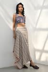 Shop_Payal Pratap_Beige Handloom Linen Stripe Elia Skirt _Online_at_Aza_Fashions