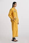 Payal Pratap_Yellow Handloom Linen Solid Olbia Pant _at_Aza_Fashions