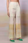 Moh India_Ivory Linen Print Countryside After Glow Ombre Trouser _Online_at_Aza_Fashions