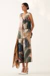 Ofrida_Multi Color Cotton Poplin Print Wallflower V Neck Hand Painted Top With Pant _Online_at_Aza_Fashions