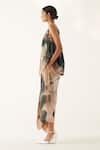 Buy_Ofrida_Multi Color Cotton Poplin Print Wallflower V Neck Hand Painted Top With Pant _Online_at_Aza_Fashions