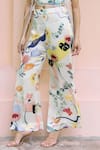 Shop_Studio Radical_Off White Bib Organza Printed Floral Round Applique Work Pant Set _Online_at_Aza_Fashions