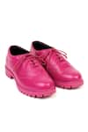 Buy_Jeetinder Sandhu_Pink Pasha Brogue Pattern Shoes _at_Aza_Fashions