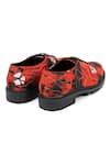 Jeetinder Sandhu_Red Stitchline Thread Tie-dye Print Shoes _Online_at_Aza_Fashions