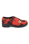 Buy_Jeetinder Sandhu_Red Stitchline Thread Tie-dye Print Shoes _Online_at_Aza_Fashions