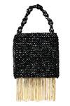 Shop_House of Kosha_Black Crystal Natali Suede Embellished Bag _at_Aza_Fashions