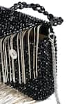 Buy_House of Kosha_Black Crystal Natali Suede Metal Hanging Embellished Bag _Online_at_Aza_Fashions