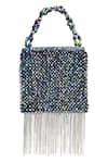 Shop_House of Kosha_Multi Color Crystal Suede Embellished Bag _at_Aza_Fashions