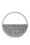 Buy_House of Kosha_Silver Crystal Clara Moon Shaped Bag _at_Aza_Fashions