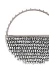 Shop_House of Kosha_Silver Crystal Clara Moon Shaped Bag _at_Aza_Fashions