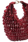 Shop_House of Kosha_Maroon Glass Crystal Ophelia Embellished Bag _at_Aza_Fashions