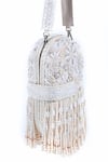 Shop_House of Kosha_Ivory Stone Azmat Capsule Shaped Bag _at_Aza_Fashions