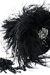 Shop_House of Kosha_Black Feather Kiraz Crystal Embellished Clutch _at_Aza_Fashions