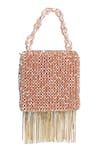 Shop_House of Kosha_Gold Chain Natali Metallic Crystal Embellished Bag _at_Aza_Fashions