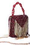 Buy_House of Kosha_Maroon Chain Natali Metallic Embellished Bag _at_Aza_Fashions